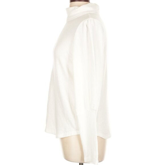 Anthropologie Ivory White Long Sleeve Turtleneck Sweater Women's Large - Picture 4 of 6